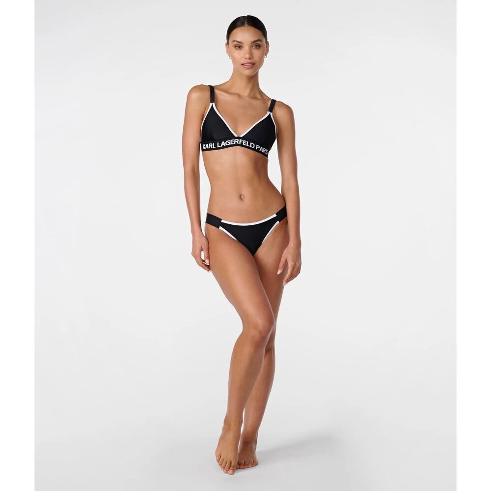 Karl Lagerfeld Paris NWT Adrienne Triangle Bikini Top & Cheeky Bottoms M/L - Picture 2 of 8